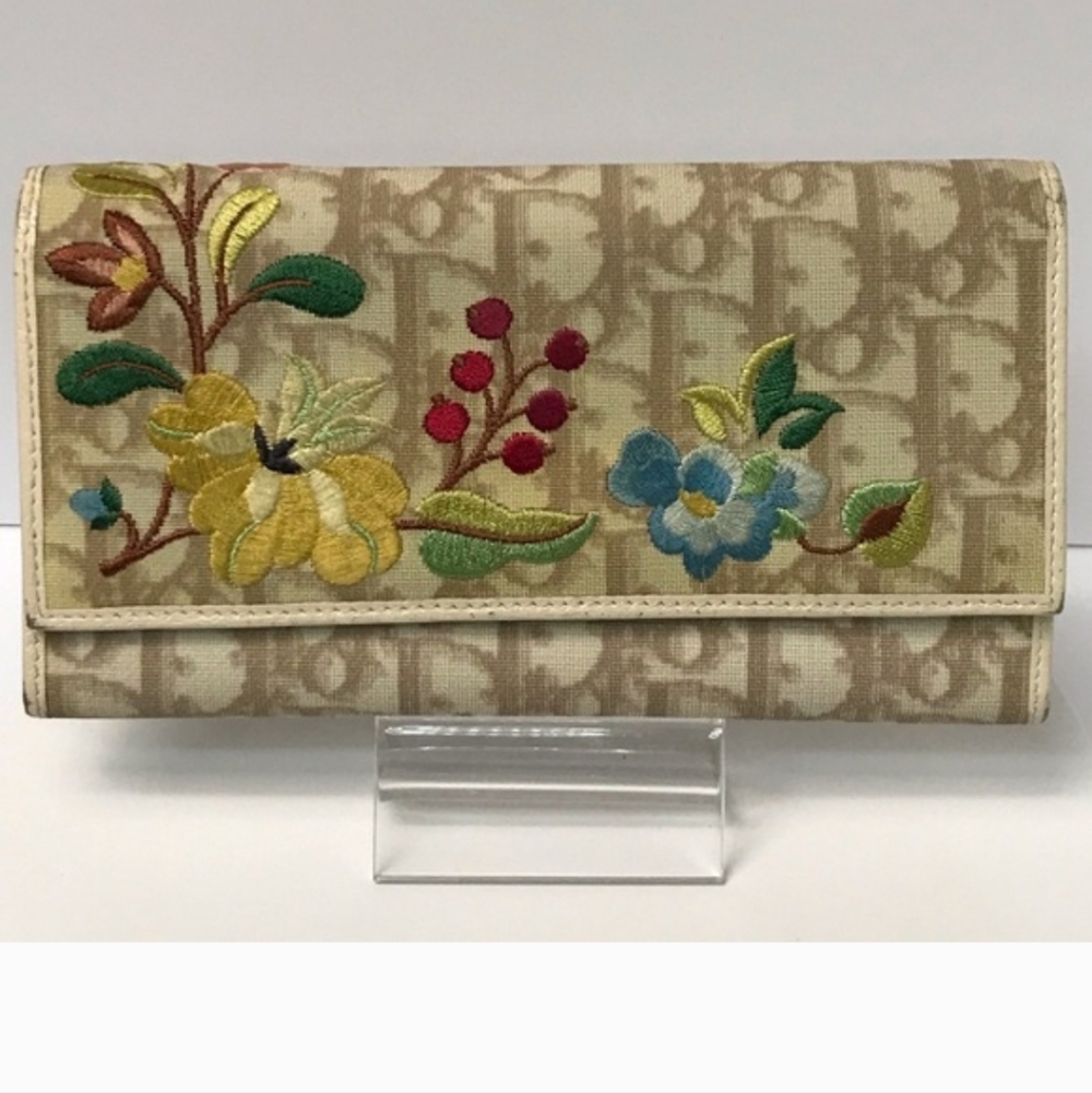 Dior Trotter Long Wallet With Embroidery